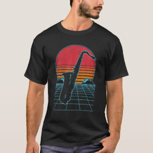 Saxophone Musician Jazz Music 90S 80S Retro Vintag T-Shirt