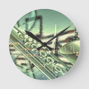 Saxophone-Musikdesignzubehör - anpassen Runde Wanduhr
