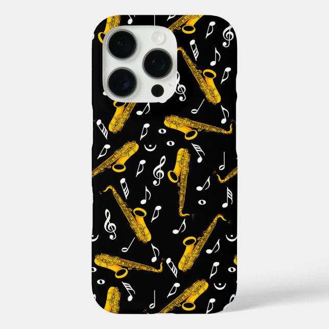 Saxophone Musiknote Pattern Case-Mate iPhone Hülle (Rückseite)