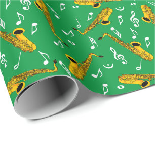 Saxophone Musiknote Pattern Geschenkpapier