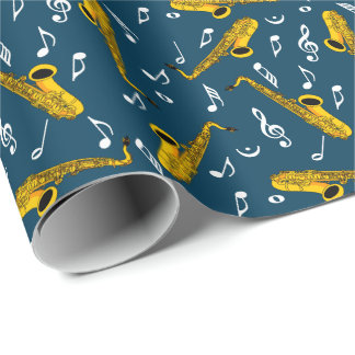 Saxophone Musiknote Pattern Geschenkpapier