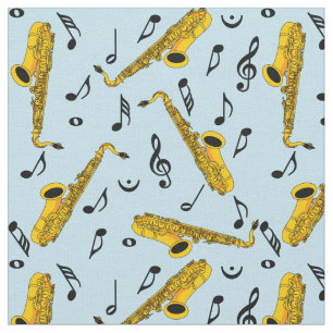 Saxophone Musiknote Pattern Stoff