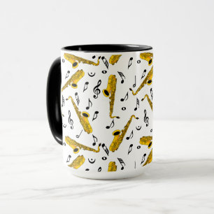 Saxophone Musiknote Pattern Tasse
