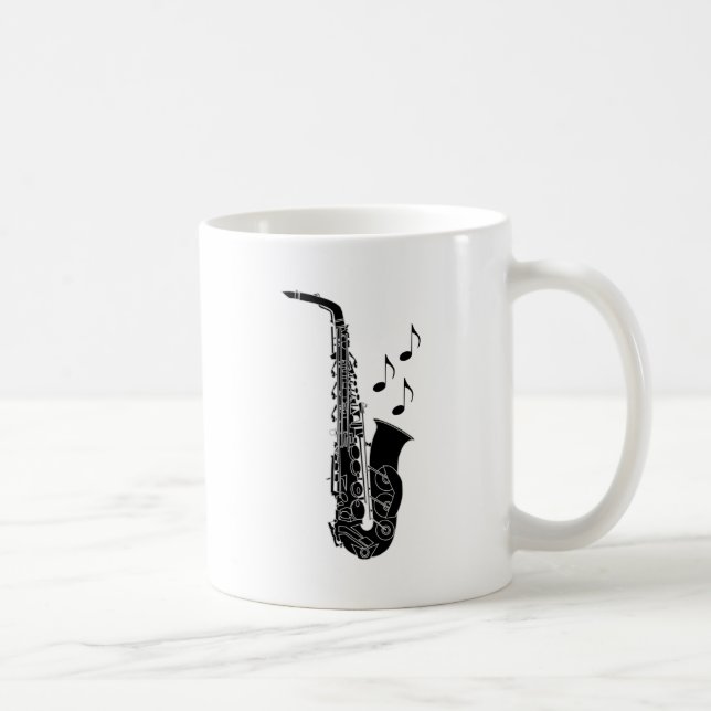 Saxophone-Musiknoten-Geschenk Tasse (Rechts)