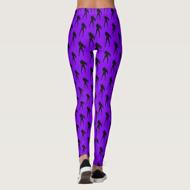 Saxophone Player Frauen Lila Leggings (Rückseite)