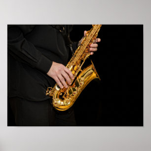 Saxophone Player gibt sächsischen Jazzspieler aus Poster