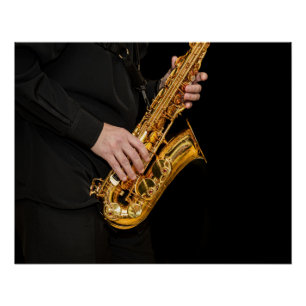 Saxophone Player gibt Saxophonist Jazzspielerin P Poster