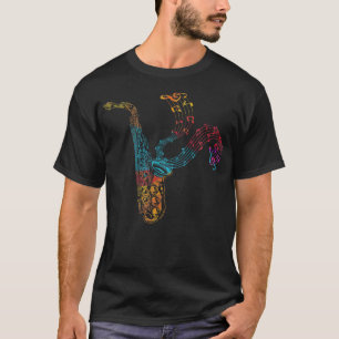 Saxophone Player Gift Musiknotens Saxophon T-Shirt