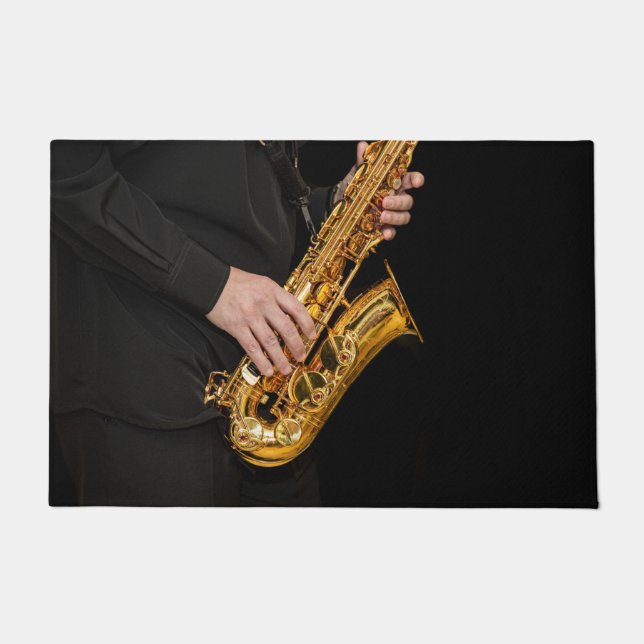 Saxophone Player Jazz Doormat - Musikinstrument Fußmatte (Vorderseite)