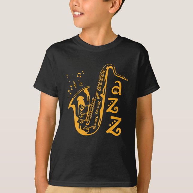 Saxophone Player Jazz Music Lover Musical Notes T-Shirt (Vorderseite)