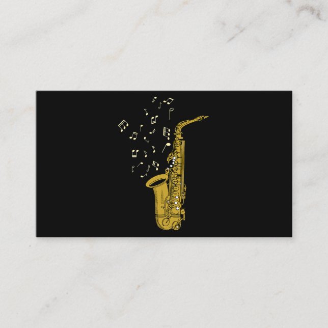 Saxophone Player Jazz Musiknoten Sachsophonist Sax Visitenkarte (Vorderseite)