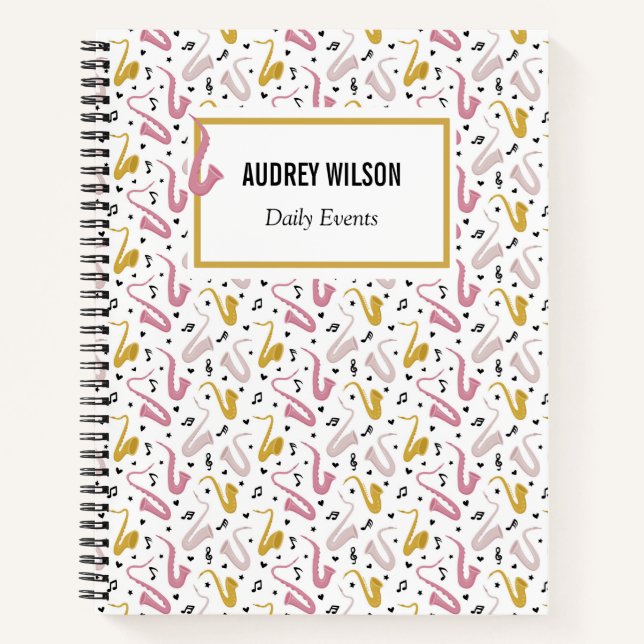 Saxophone Player Musician Jazz Notizbuch (Vorderseite)