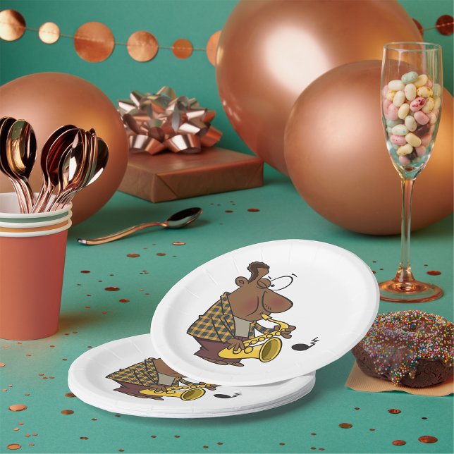 Saxophone Player Pappteller (Von Creator hochgeladen)