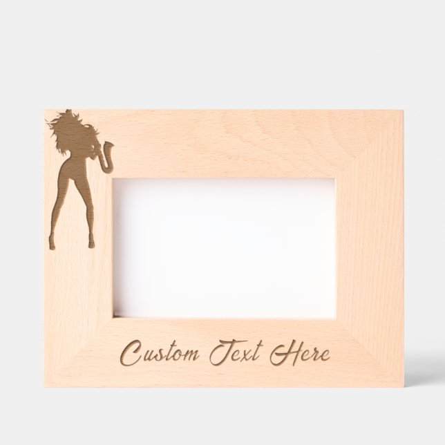 Saxophone Player Woman Etched Frames - Custom Text Geätzte Rahmen (Vorderseite)