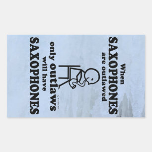 Saxophone: Rechteckheber verboten Rechteckiger Aufkleber