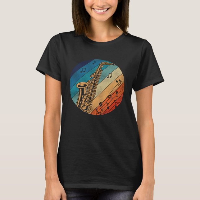 Saxophone Retro Vintage  1 T-Shirt (Vorderseite)