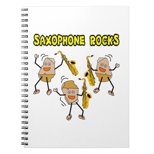 Saxophone Rocks Notizblock (Vorderseite)