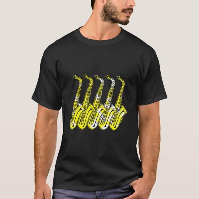 Saxophone Sax Musical Instrut T-Shirt (Vorderseite)