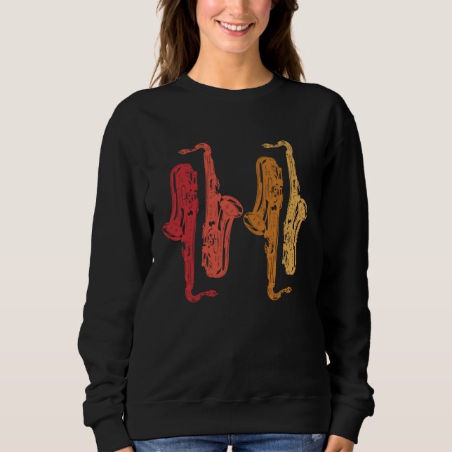 Saxophone Saxaphone Player Music Jazz Tenor Sweatshirt (Vorderseite)