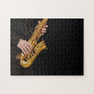 Saxophone-Spieler gibt Saxophonist Jazz ab Puzzle