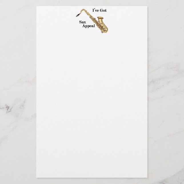 Saxophone Stationery Briefpapier (Vorderseite)