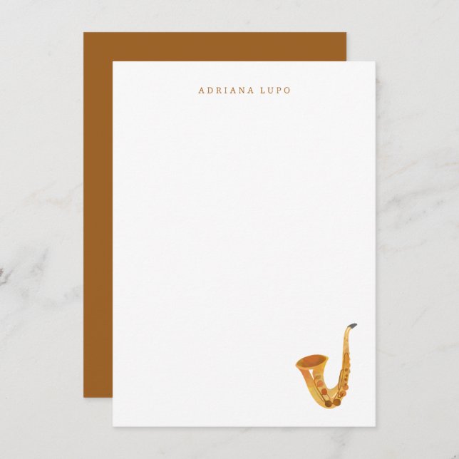 Saxophone Stationery - Personalisierte Saxophone-K Mitteilungskarte (Vorne/Hinten)