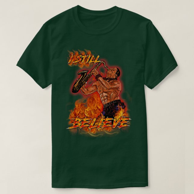 Saxophone Typ TShirt Classic 80er Horror Fan Appar (Design vorne)