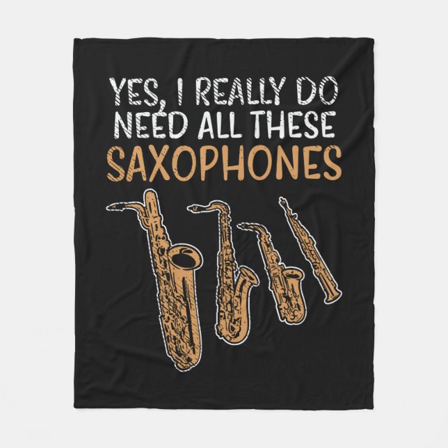 Saxophone Types Fleecedecke (Vorderseite)