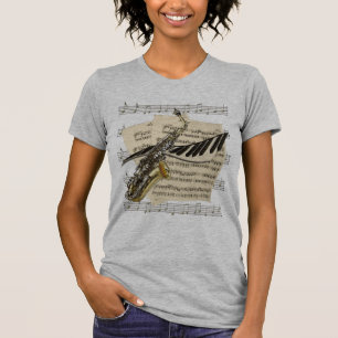 Saxophone-u. Klavier-Musik-T-Shirts T-Shirt