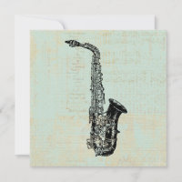Saxophone Vintage Grüne Musik Kunst