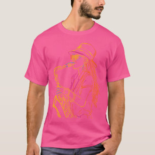 Saxophone-Zeichnetest T-Shirt
