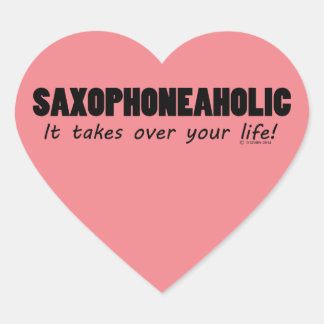 Saxophoneaholischer Heart Sticker
