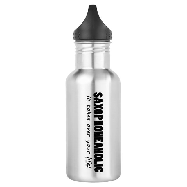 Saxophoneaholisches Leben Edelstahlflasche (Links)