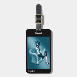 Saxophonist - Gepäcktag mit Vintagem Jazz-Flair Gepäckanhänger