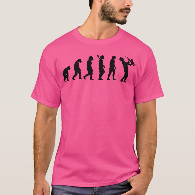 Saxophonist Gift Evolution Jazz Musiker Inst T-Shirt (Vorderseite)