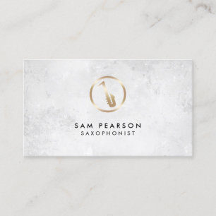 Saxophonist Gold Saxophon Icon Business Card Visitenkarte
