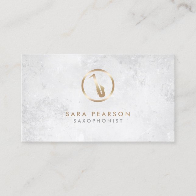 Saxophonist Gold Saxophon Icon Business Card Visitenkarte (Vorderseite)
