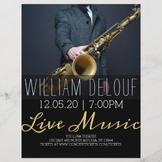 Saxophonist Live-Musik Saxophon-Konzert Flyer