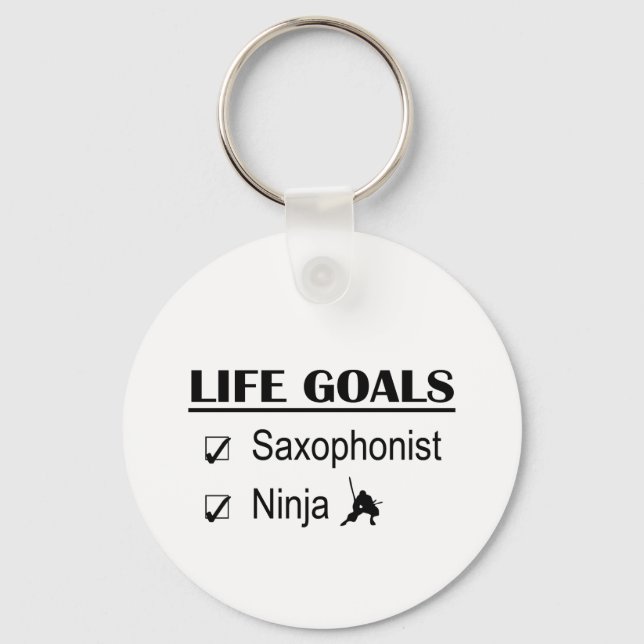 Saxophonist Ninja Life Goals Schlüsselanhänger (Vorderseite)