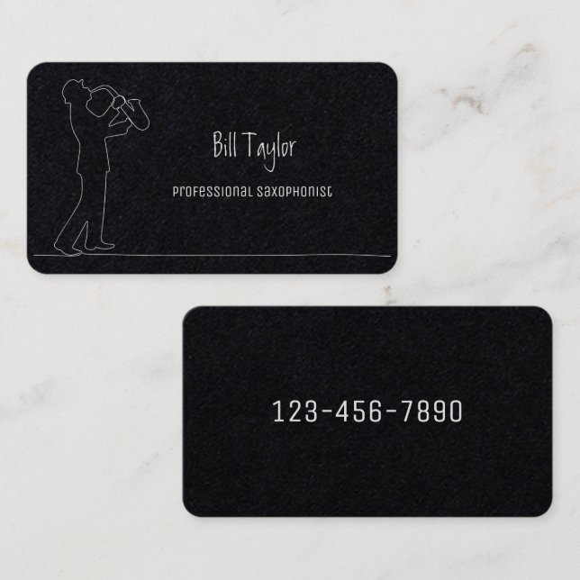Saxophonist Premium Visitenkarte (Vorne/Hinten)