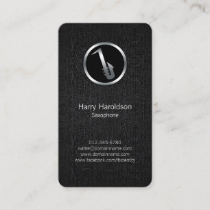 Saxophonist Saxophone Icon Grunge BusinessCard Visitenkarte