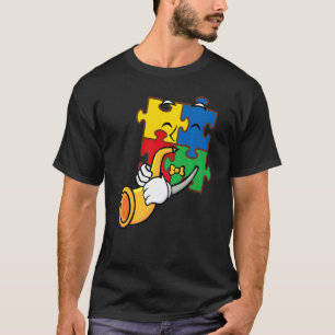 Saxophonspieler Autismus-Bewusstsein Puzzle Saxoph T-Shirt