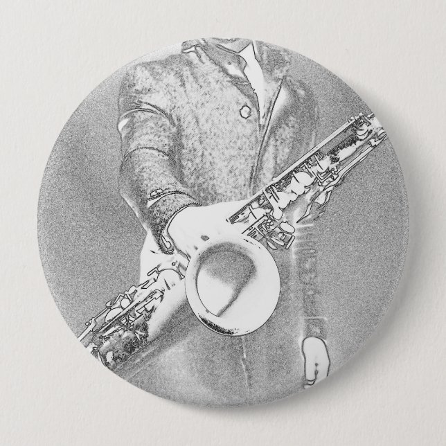 Saxophonspieler Button (Vorderseite)