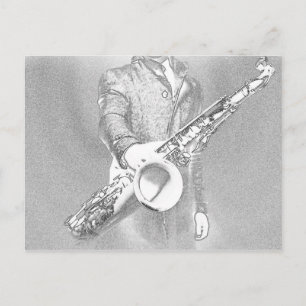 Saxophonspieler Postkarte