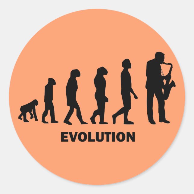 Saxophonspieler Runder Aufkleber (Vorderseite)