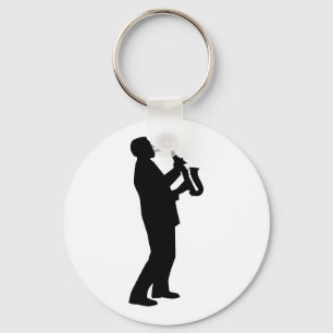 Saxophonspieler-Saxophonist Schlüsselanhänger