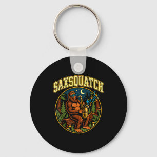 Saxsquatch Bigfoot Saxophonspieler Jazz Musik Humo Schlüsselanhänger