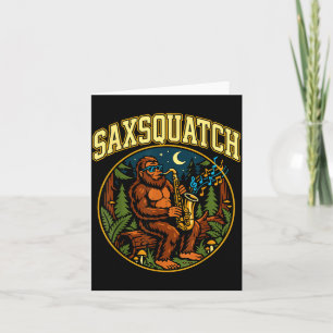 Saxsquatch Bigfoot Saxophonspieler Jazzmusik Humor Karte