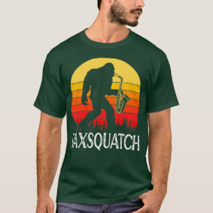 Saxsquatch Retro Sonnenuntergang T-Shirt