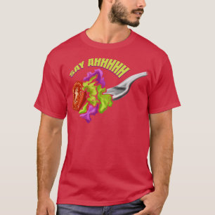 Say Ahhhhh Fork mit Veggies für Vegan T-Shirt
